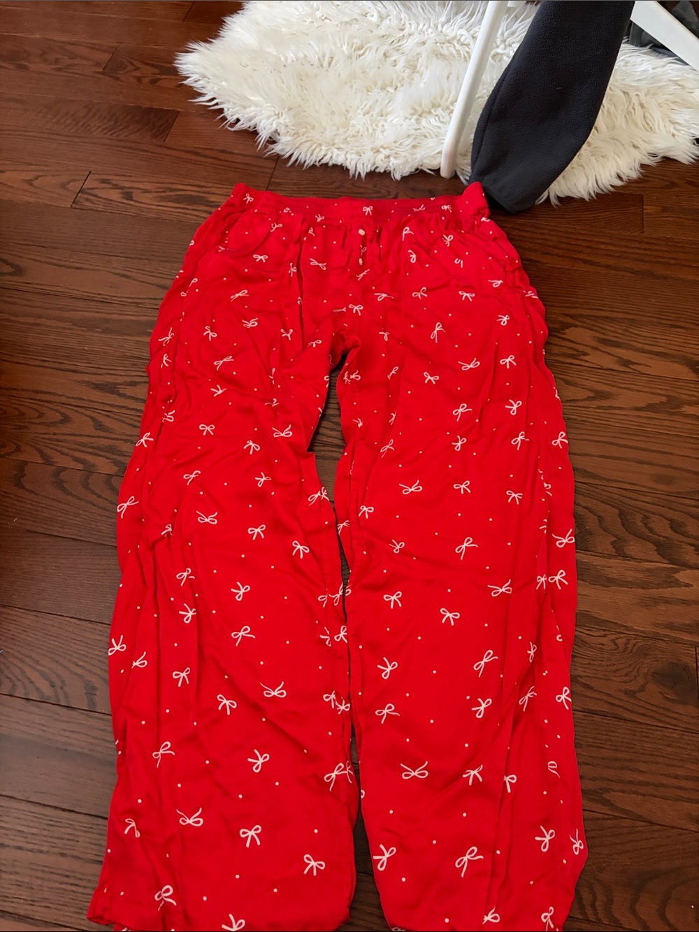 aerie Red Bow-Print Kids Lounge Joggers